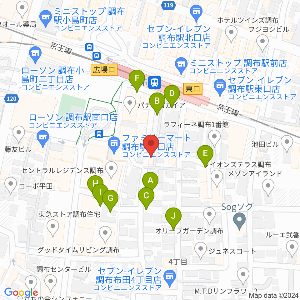 スタジオニド調布店周辺の駐車場・コインパーキング一覧地図