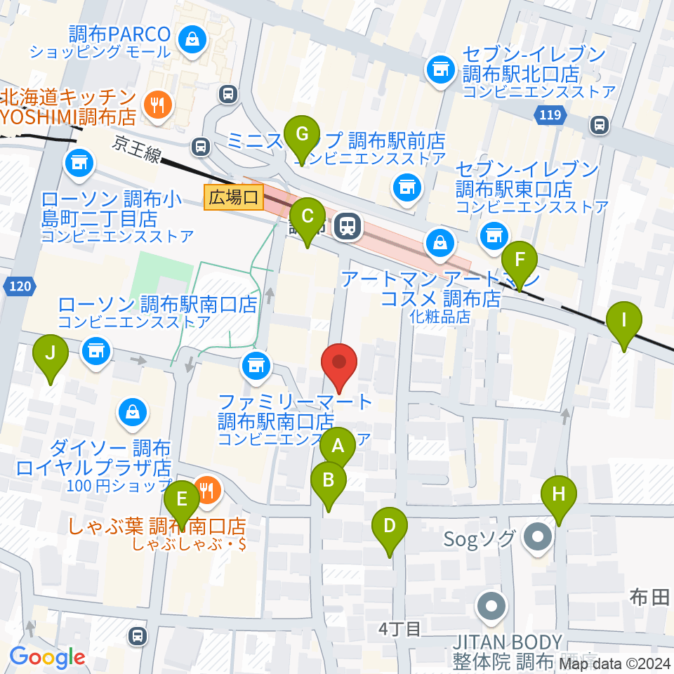 スタジオニド調布店周辺の駐車場・コインパーキング一覧地図