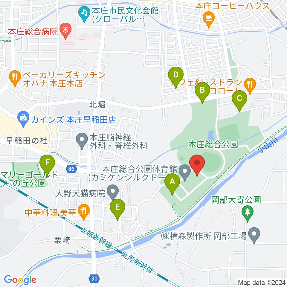 カミケンシルクドーム周辺の駐車場・コインパーキング一覧地図