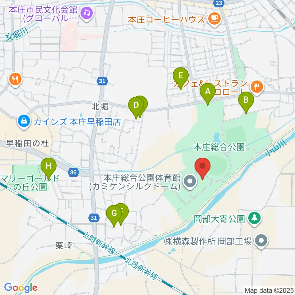 カミケンシルクドーム周辺の駐車場・コインパーキング一覧地図
