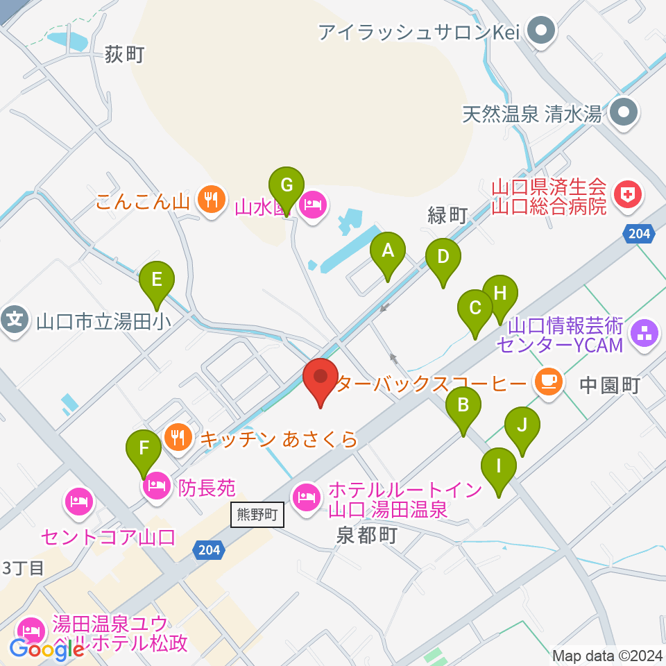 ニューメディアプラザ山口周辺の駐車場・コインパーキング一覧地図