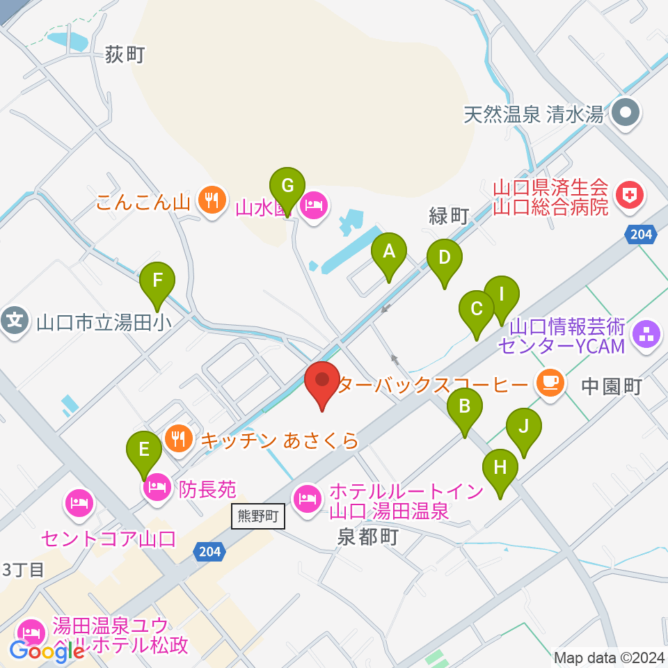 ニューメディアプラザ山口周辺の駐車場・コインパーキング一覧地図