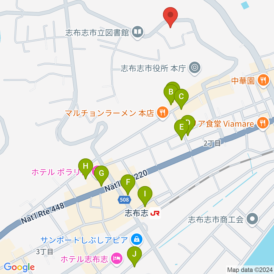 コミュニティセンター志布志市文化会館周辺の駐車場・コインパーキング一覧地図