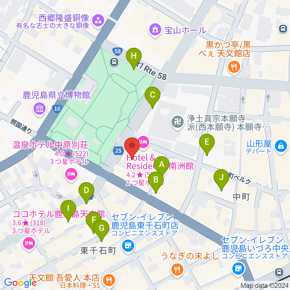 天文館シネマパラダイス周辺の駐車場・コインパーキング一覧地図