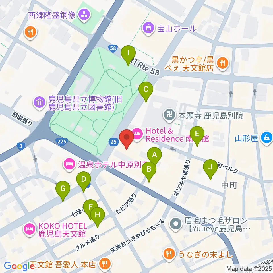 天文館シネマパラダイス周辺の駐車場・コインパーキング一覧地図