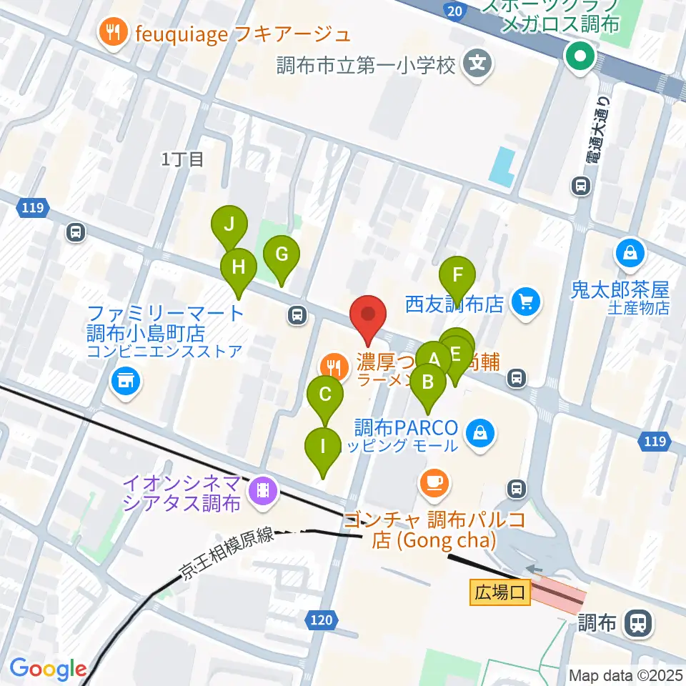 調布Cross周辺の駐車場・コインパーキング一覧地図