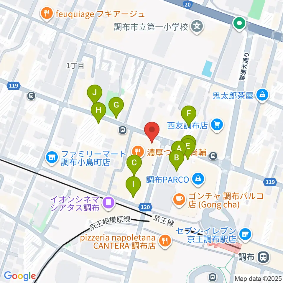 調布Cross周辺の駐車場・コインパーキング一覧地図