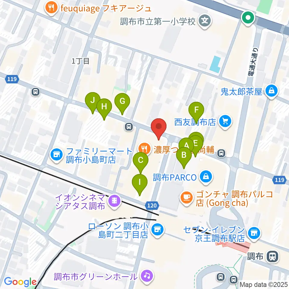 調布Cross周辺の駐車場・コインパーキング一覧地図