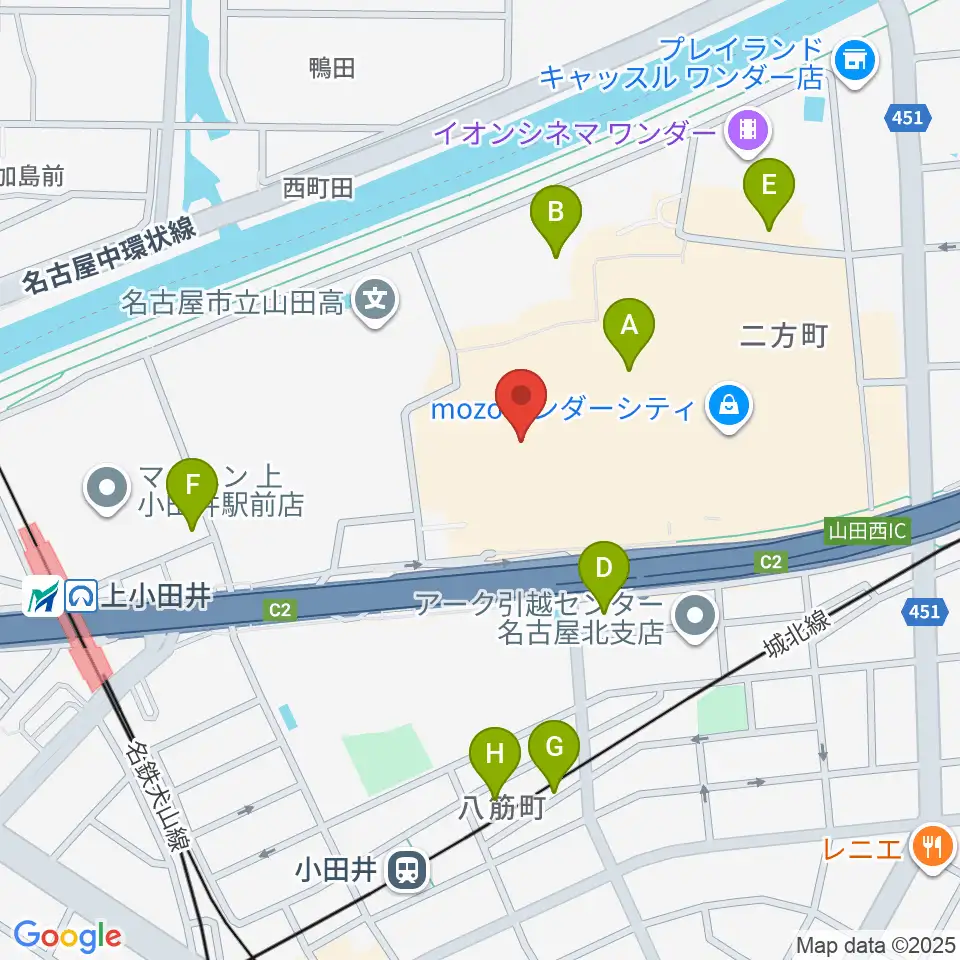 島村楽器 名古屋mozoオーパ店周辺の駐車場・コインパーキング一覧地図