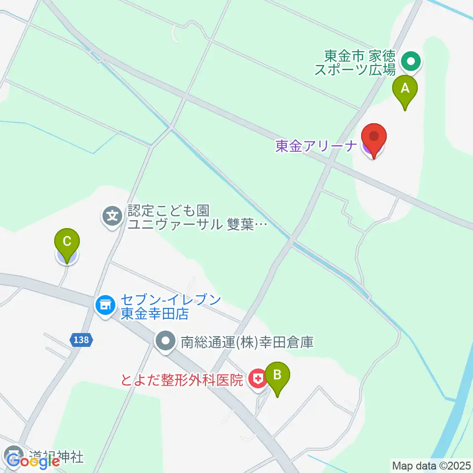 東金アリーナ周辺の駐車場・コインパーキング一覧地図