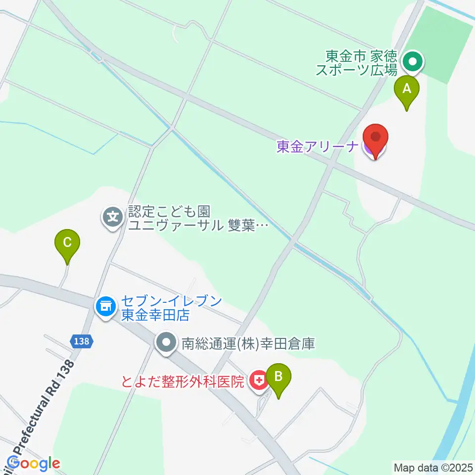 東金アリーナ周辺の駐車場・コインパーキング一覧地図