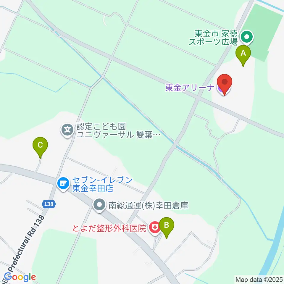 東金アリーナ周辺の駐車場・コインパーキング一覧地図