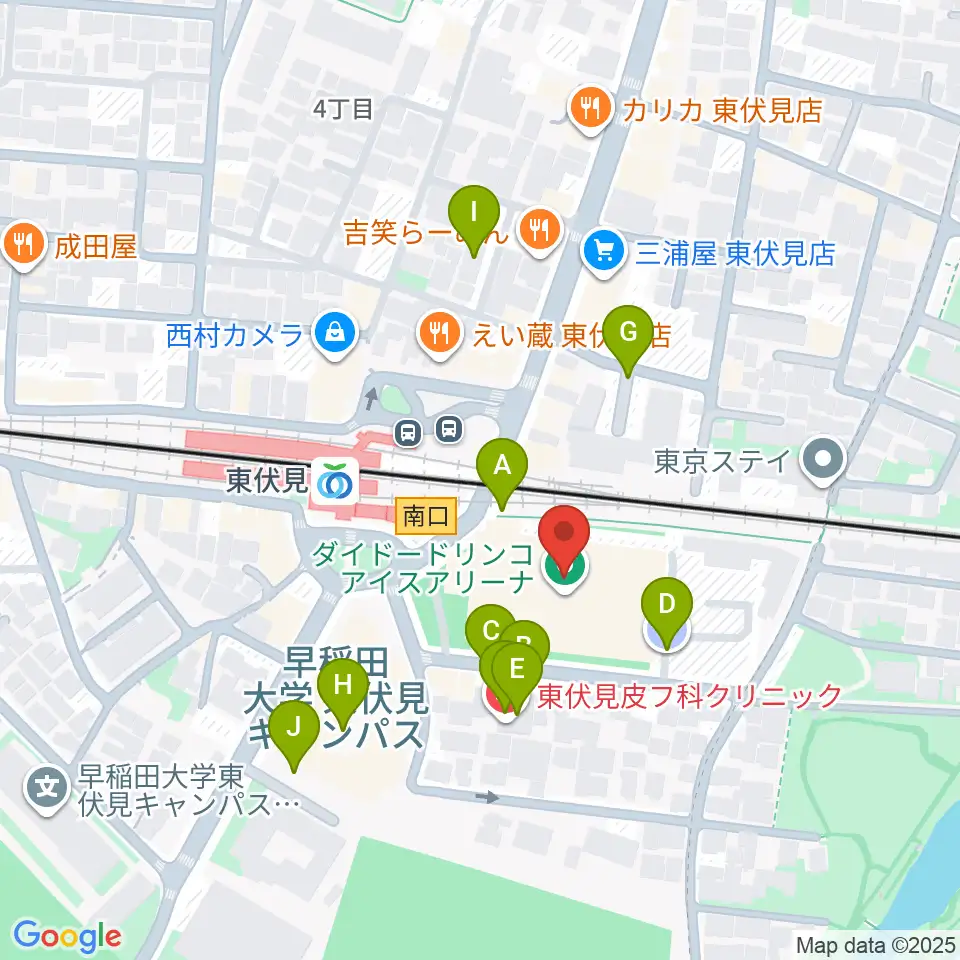 ダイドードリンコアイスアリーナ周辺の駐車場・コインパーキング一覧地図