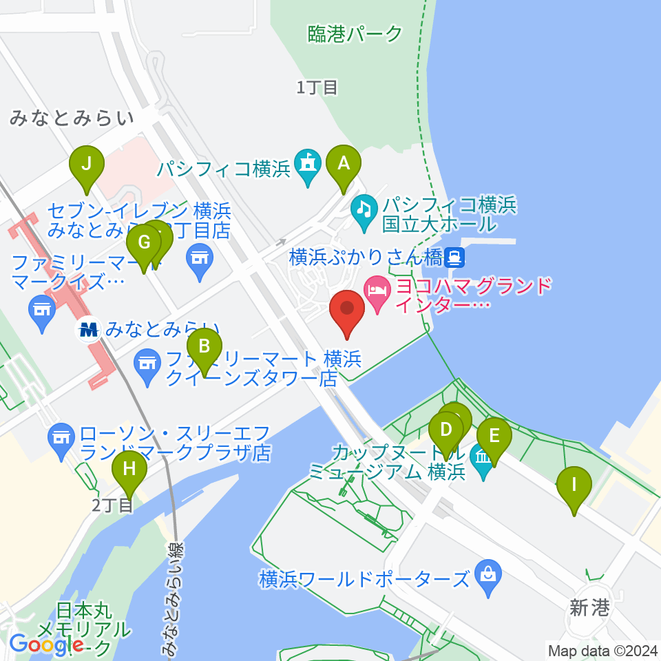 パシフィコ横浜 会議センター周辺の駐車場・コインパーキング一覧地図