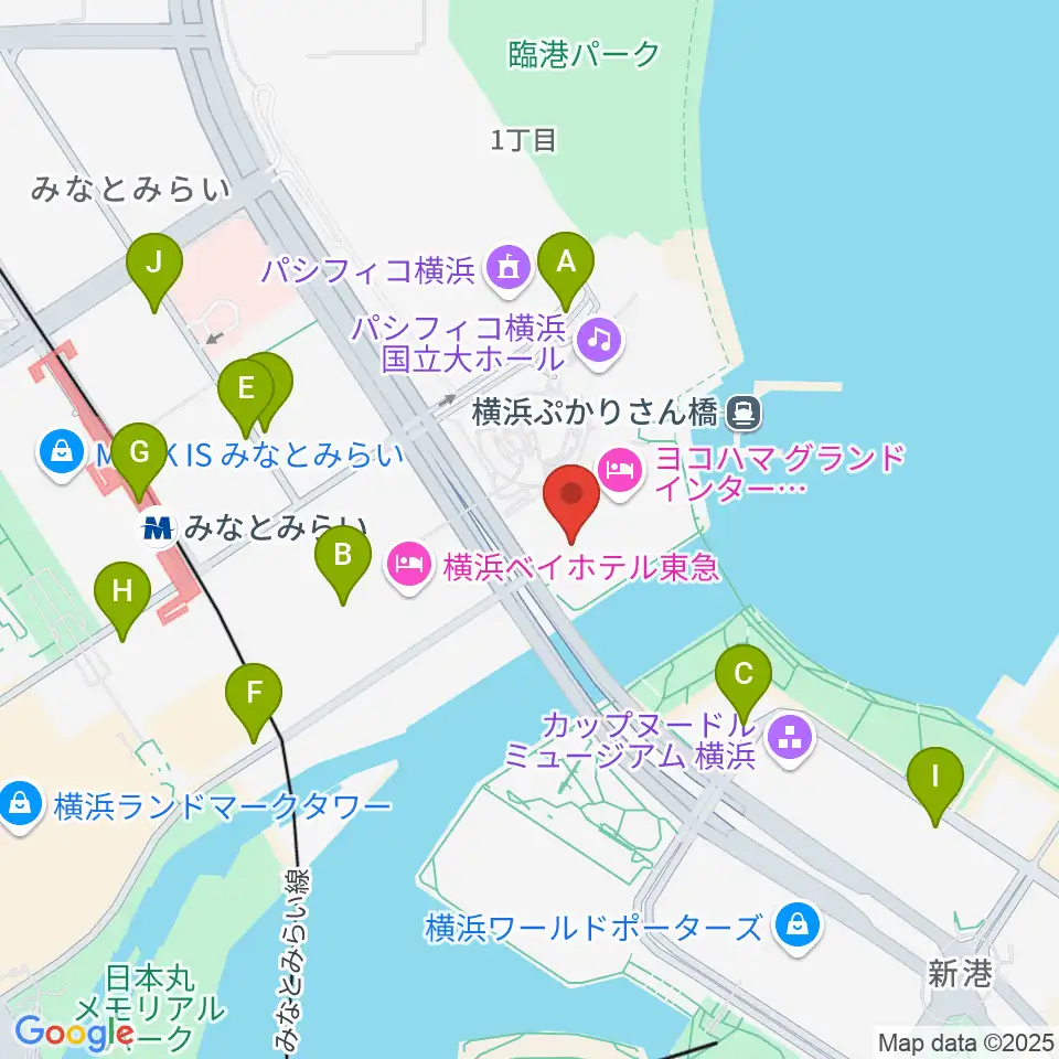 パシフィコ横浜 会議センター周辺の駐車場・コインパーキング一覧地図