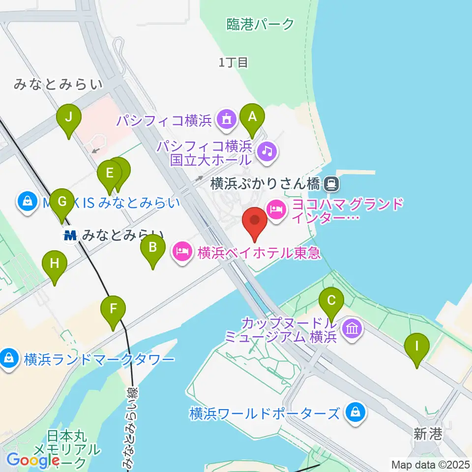 パシフィコ横浜 会議センター周辺の駐車場・コインパーキング一覧地図
