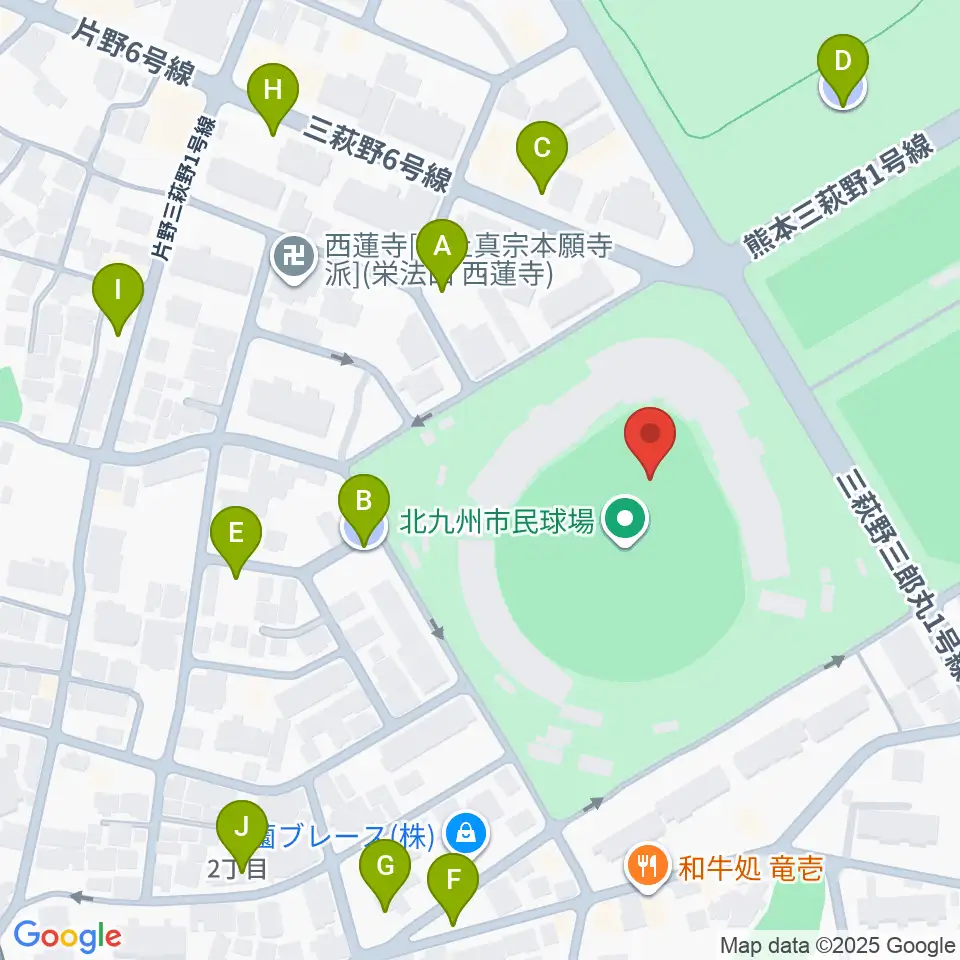 北九州市民球場周辺の駐車場・コインパーキング一覧地図