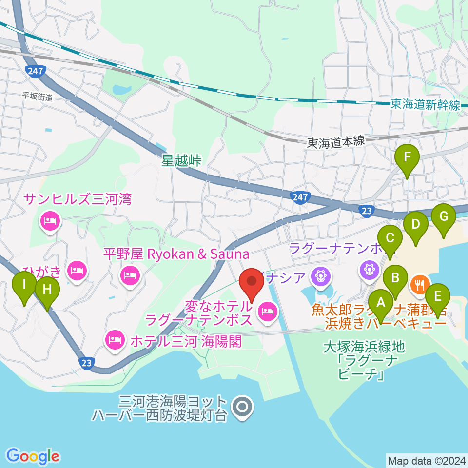 ラグーナテンボス アートシアター周辺の駐車場・コインパーキング一覧地図