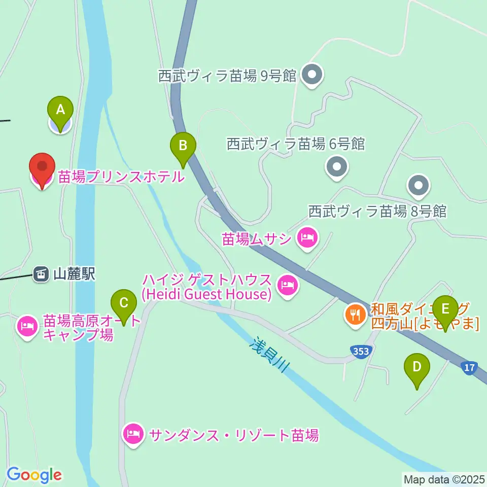 苗場プリンスホテル・ブリザーディウム周辺の駐車場・コインパーキング一覧地図