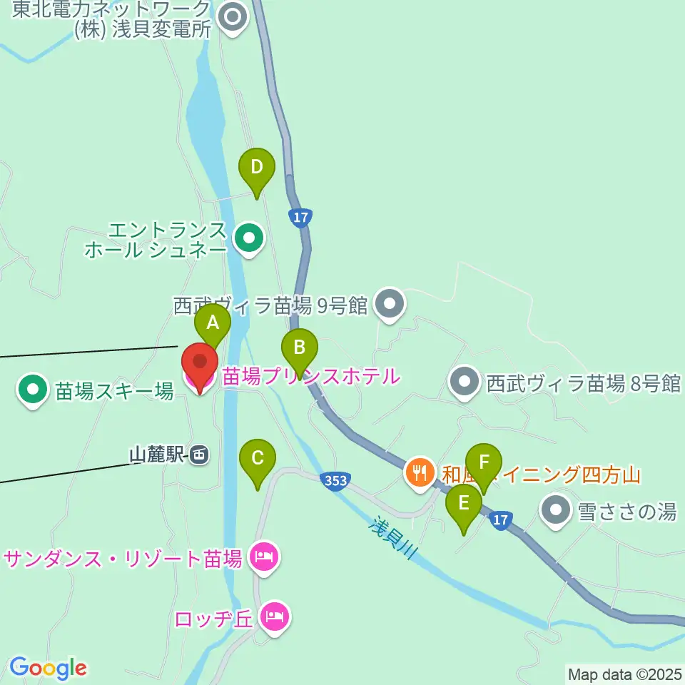 苗場プリンスホテル・ブリザーディウム周辺の駐車場・コインパーキング一覧地図