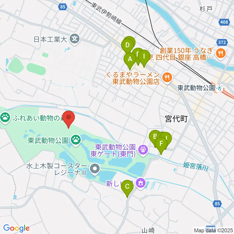 東武動物公園HOLA!周辺の駐車場・コインパーキング一覧地図