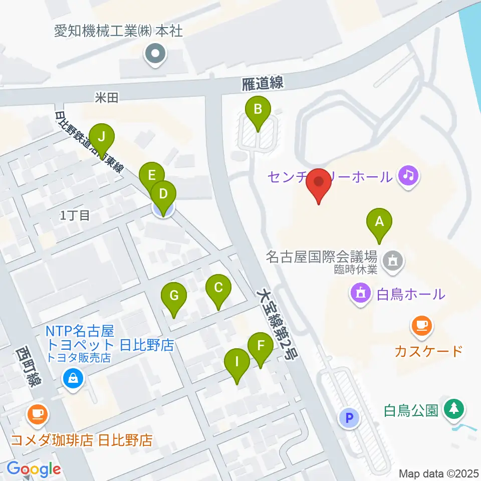 名古屋国際会議場イベントホール周辺の駐車場・コインパーキング一覧地図