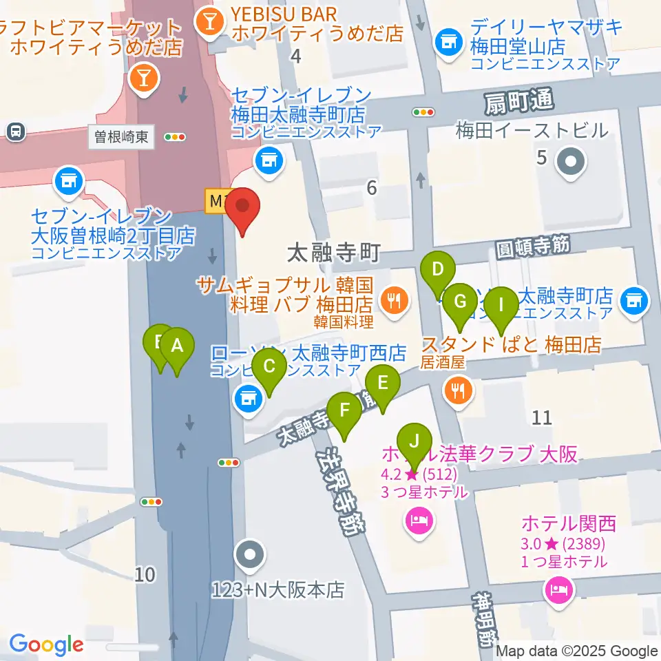 梅田呉服座周辺の駐車場・コインパーキング一覧地図