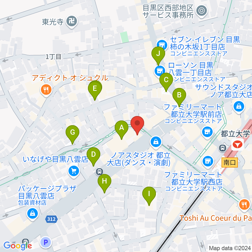 アリオーネ音楽教室都立大教室周辺の駐車場・コインパーキング一覧地図