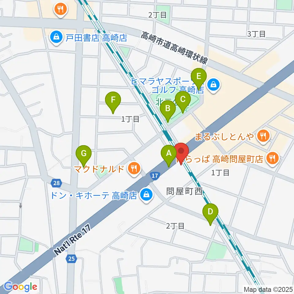 ピアノプラザ群馬ぴあの館周辺の駐車場・コインパーキング一覧地図
