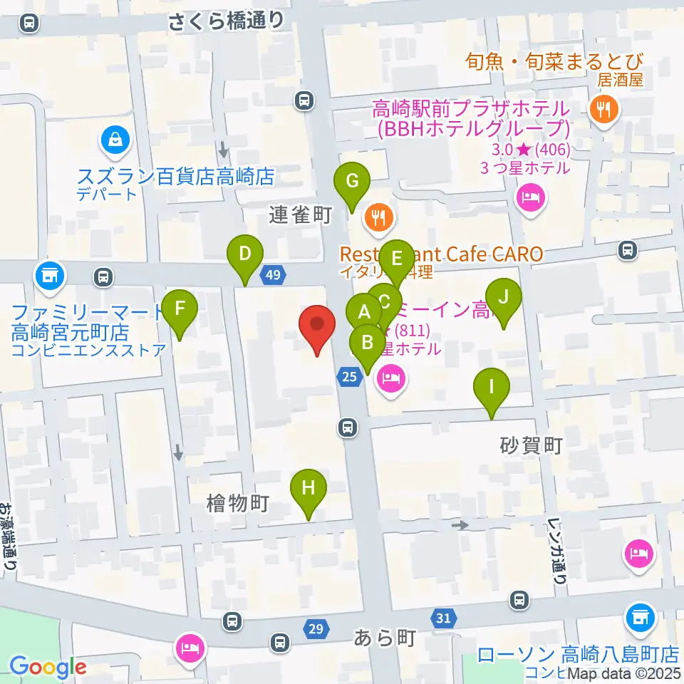 シネマテークたかさき周辺の駐車場・コインパーキング一覧地図