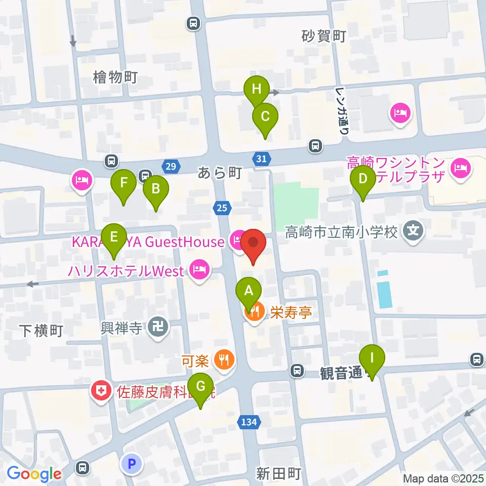 TAGO STUDIO TAKASAKI周辺の駐車場・コインパーキング一覧地図