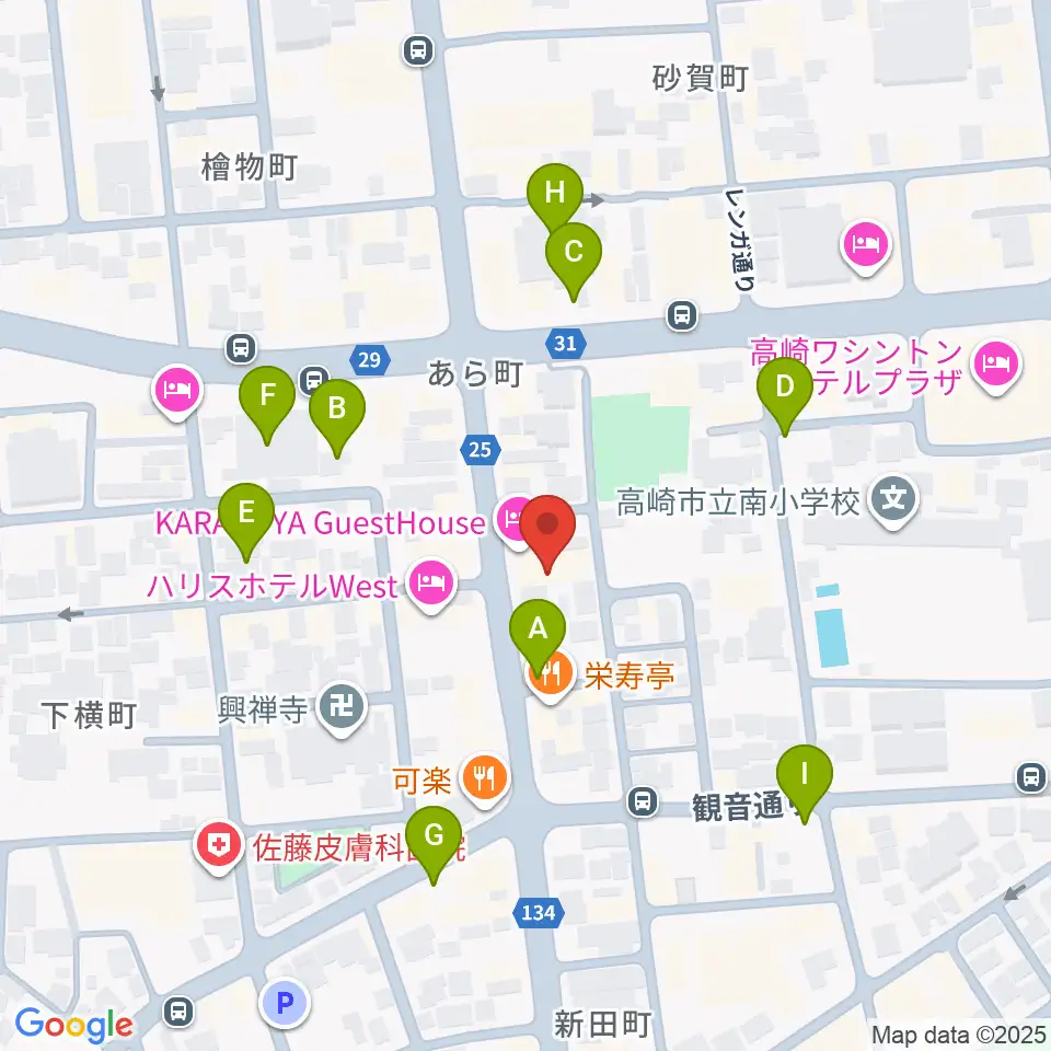 TAGO STUDIO TAKASAKI周辺の駐車場・コインパーキング一覧地図