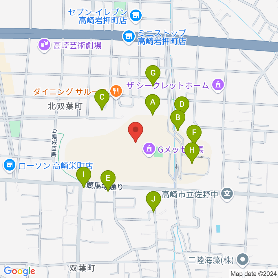 Gメッセ群馬周辺の駐車場・コインパーキング一覧地図