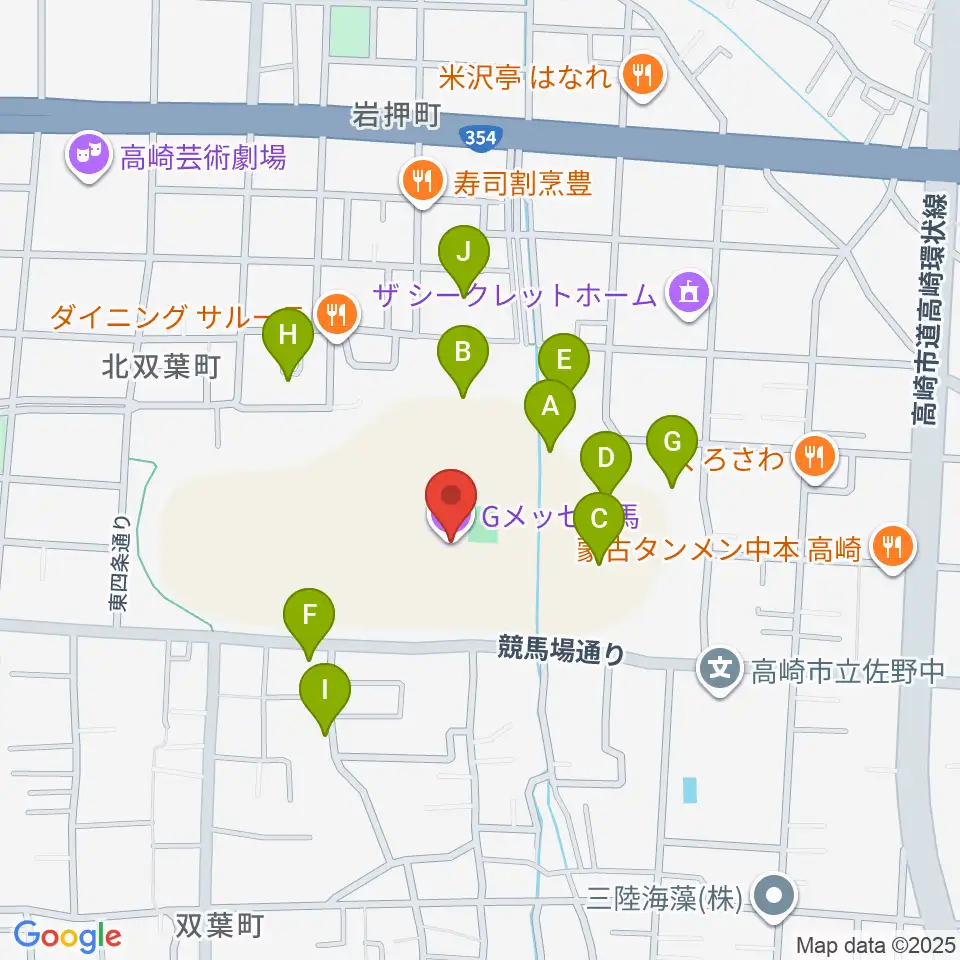 Gメッセ群馬周辺の駐車場・コインパーキング一覧地図