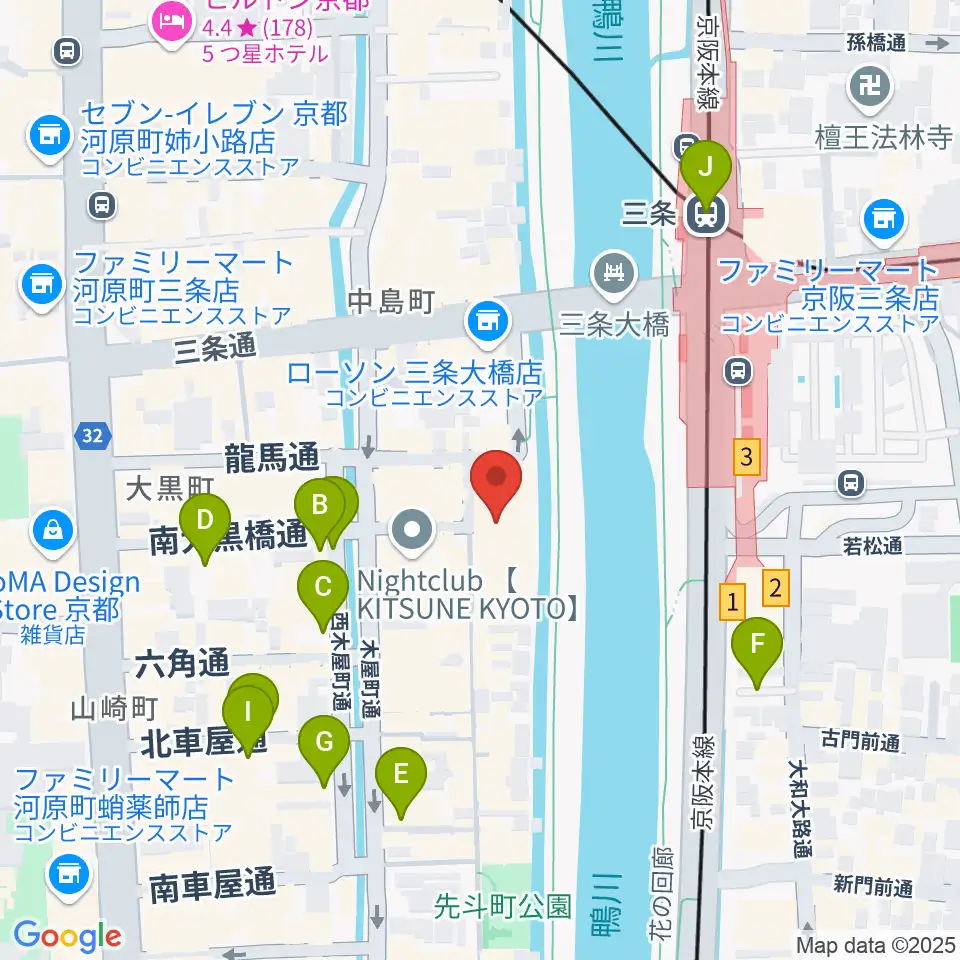 先斗町歌舞練場周辺の駐車場・コインパーキング一覧地図