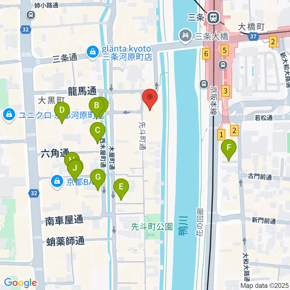 先斗町歌舞練場周辺の駐車場・コインパーキング一覧地図
