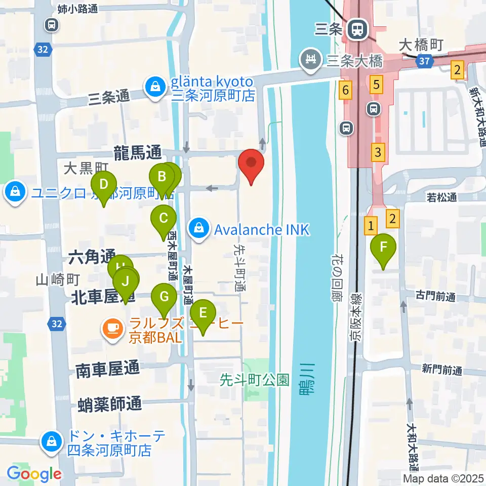 先斗町歌舞練場周辺の駐車場・コインパーキング一覧地図