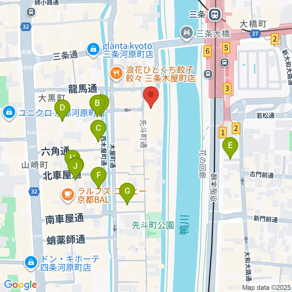 先斗町歌舞練場周辺の駐車場・コインパーキング一覧地図