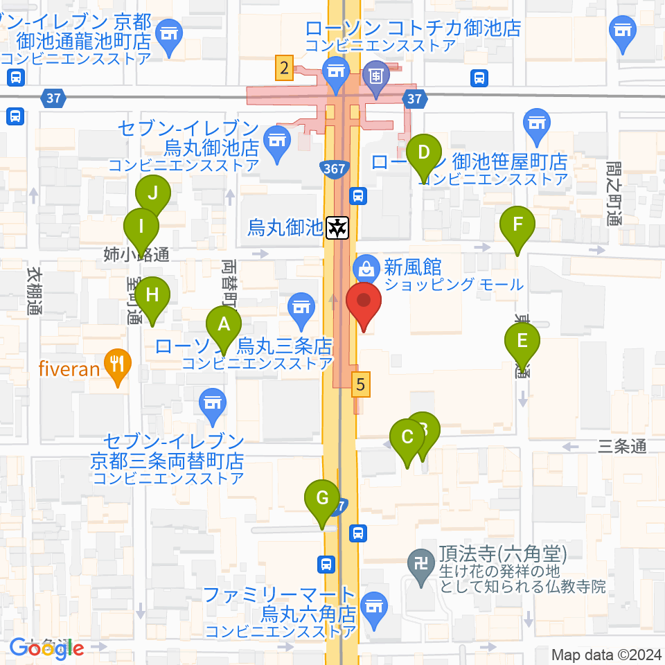 アップリンク京都周辺の駐車場・コインパーキング一覧地図