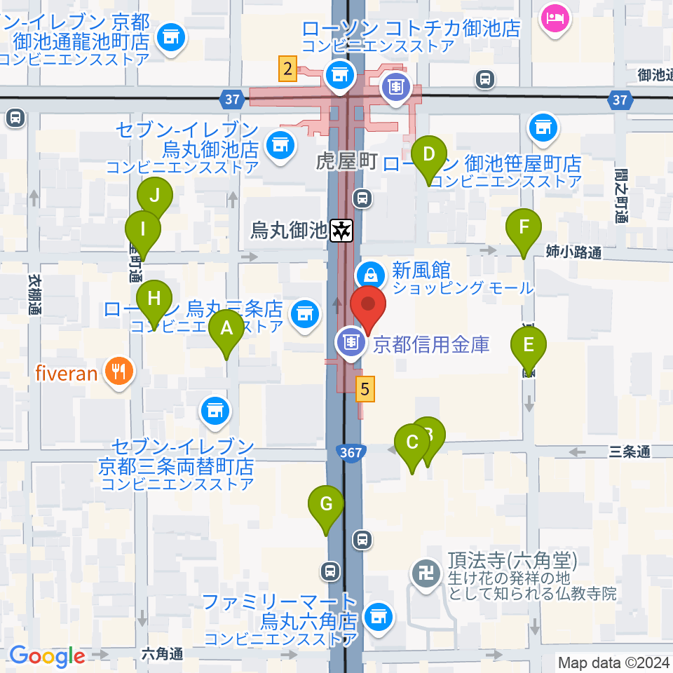 アップリンク京都周辺の駐車場・コインパーキング一覧地図