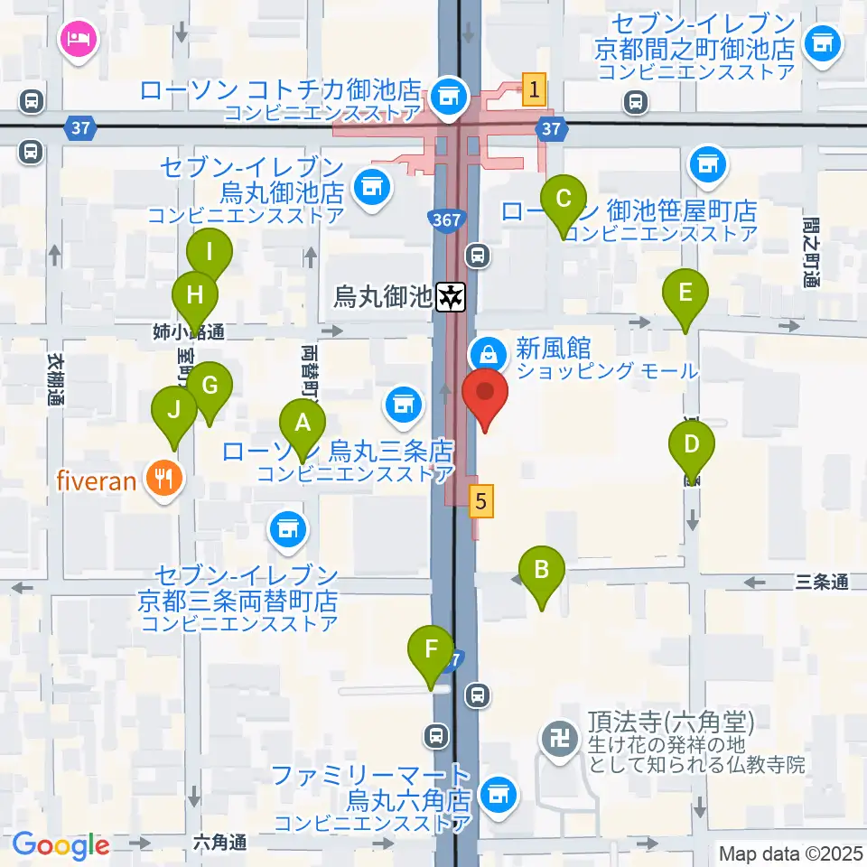 アップリンク京都周辺の駐車場・コインパーキング一覧地図