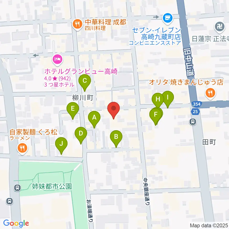 高崎電気館周辺の駐車場・コインパーキング一覧地図