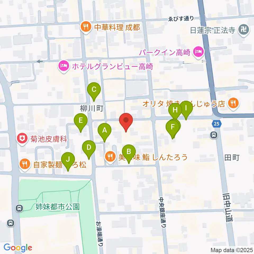 高崎電気館周辺の駐車場・コインパーキング一覧地図