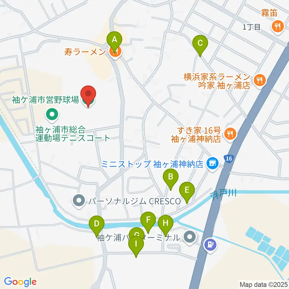 袖ケ浦市営野球場周辺の駐車場・コインパーキング一覧地図