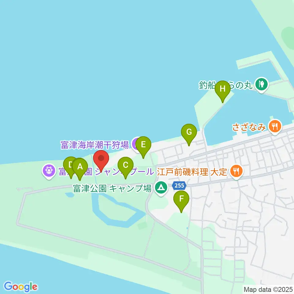 富津公園 野外劇場周辺の駐車場・コインパーキング一覧地図