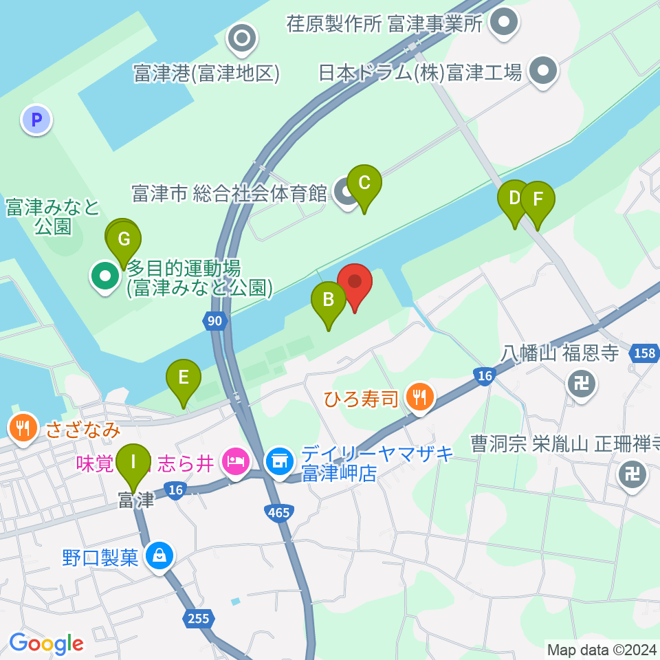 富津公民館周辺の駐車場・コインパーキング一覧地図