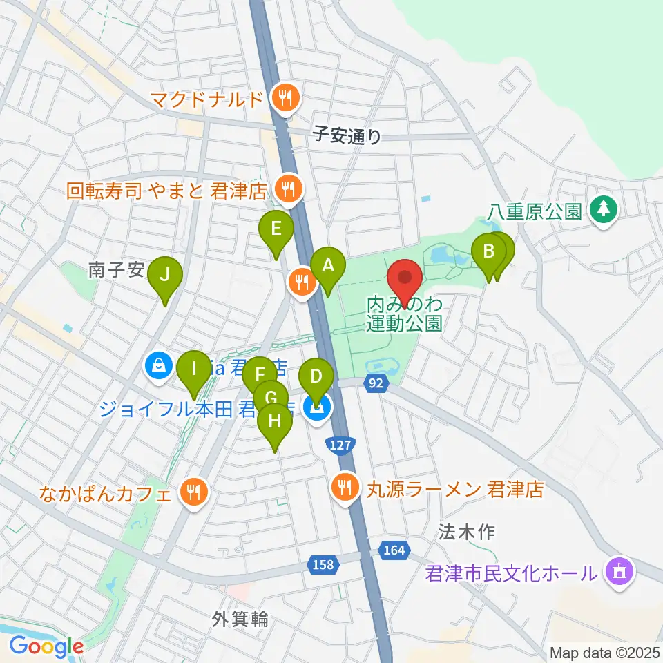 内みのわ運動公園市民体育館周辺の駐車場・コインパーキング一覧地図