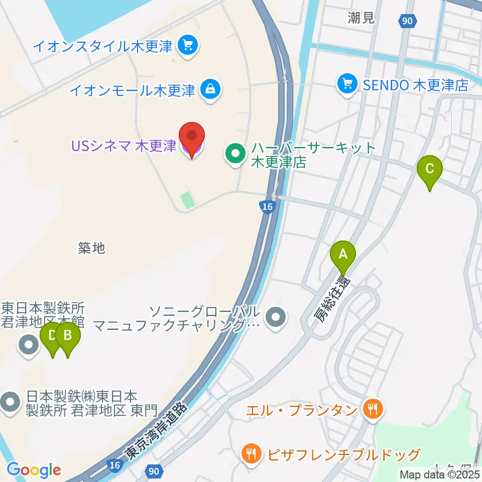 USシネマ木更津周辺の駐車場・コインパーキング一覧地図