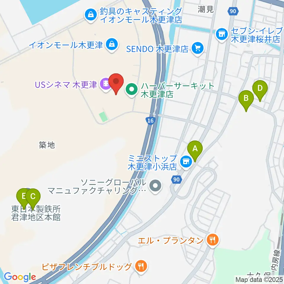 新星堂 イオンモール木更津店周辺の駐車場・コインパーキング一覧地図