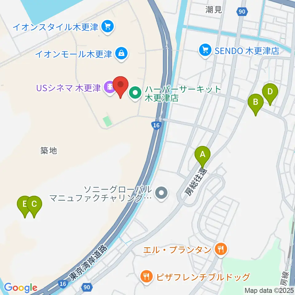 新星堂 イオンモール木更津店周辺の駐車場・コインパーキング一覧地図
